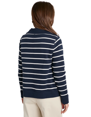 Women's Long Sleeve Striped Tideline Sweatshirt in Amaranthe Maritime Chalk (Imperfect)