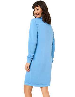 Women's Long Sleeve Willa Sweat Dress in Bright Blue (Imperfect)