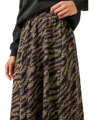 Women's Sketchy Texture Midi Skirt in Black