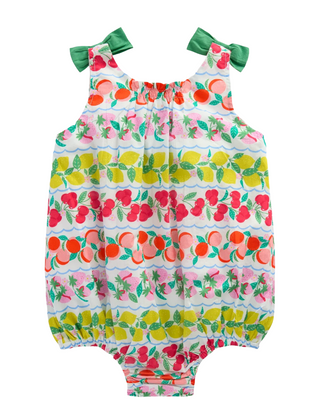 Baby Boden Girls Printed Bubble Romper in Multi Fruit Stripe (Imperfect)