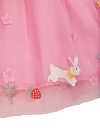 Jojo Maman Girl's Bunny Tulle Party Dress in Pink (Imperfect)
