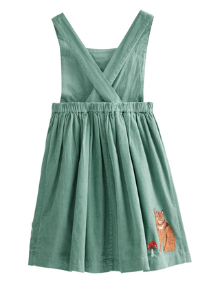Mini Boden Girls' Cord Applique Pinafore Dress in Green