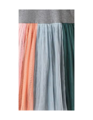 Girls' Soft Tulle Rainbow Dress In Grey Multi