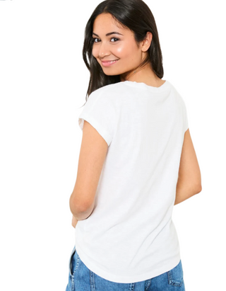 Women's Ivy White Embroidered T-Shirt