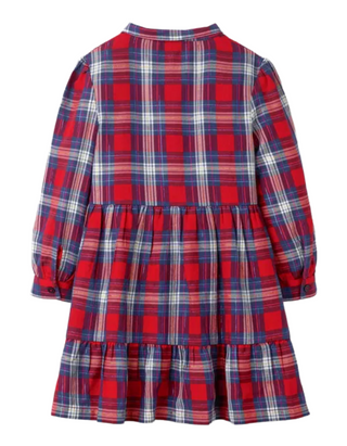 Mini Boden Girls' Gingham Woven Shirt Dress in Red Mix