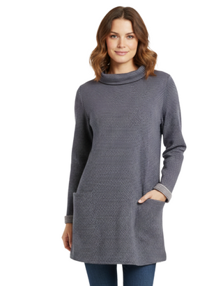 Women's Mawgan Porth Jacquard Jersey Tunic in Navy (Imperfect)