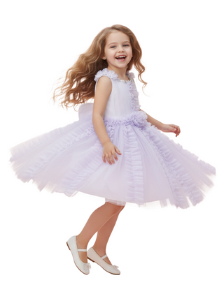 Petite Masion Kids' Ariel Tulle Dress in Lavender (Imperfect)