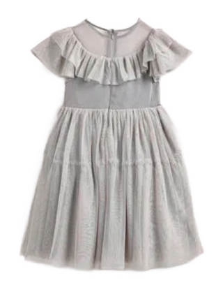 Mini Boden Girls' Frilly Layered Tulle Dress in Grey Mix