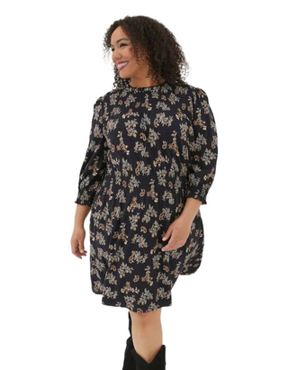 Women's Krishan Craft Floral Jersey Dress in Black (Imperfect)