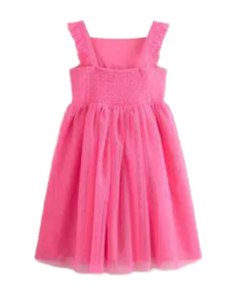 Mini Boden Girls' Embellished Floral Applique Tulle Dress in Petal Pink (Imperfect)