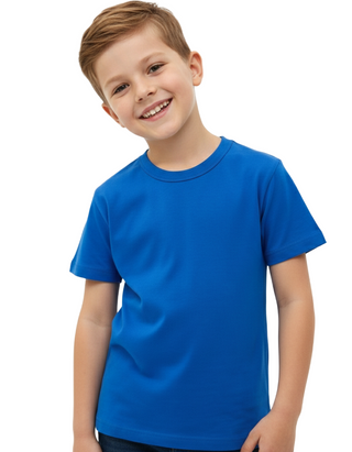 Mini Boden Boy's Crew Neck Solid T-Shirt in College Blue