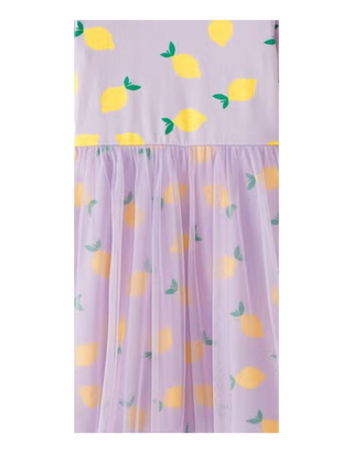 Girls' Print Tulle Skater Dress in Lemon Squeeze