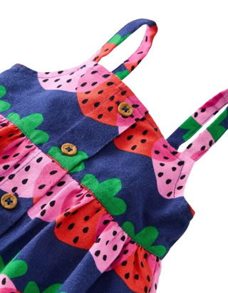 Girls Printed Midi Sun Dress in Dreamy Berries