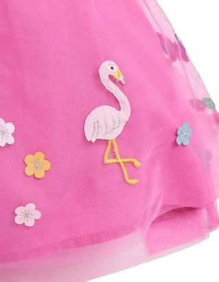 Jojo Maman Bebe Girl's Applique Tulle Dress in Pink