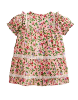 Baby Boden Girls' Floral Occasion Printed Dress in Rose Bed