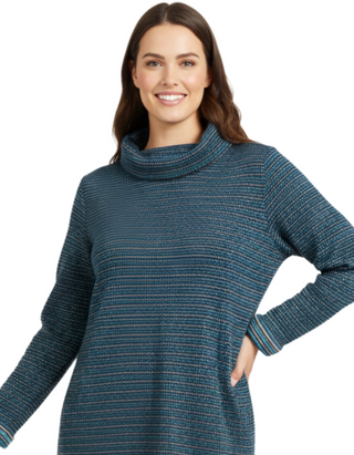 Women's Mawgan Porth Jacquard Jersey Tunic in Blue Mix