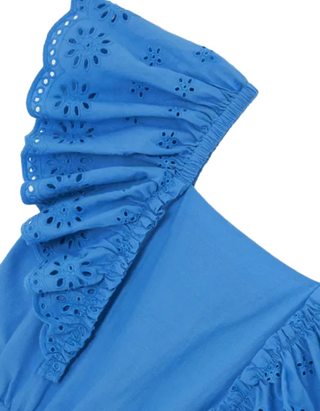 John Lewis Girls' Broderie Anglaise Playsuit in Blue