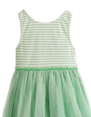 Mini Boden Girls' Jersey Tulle Mix Dress in Pistachio Green
