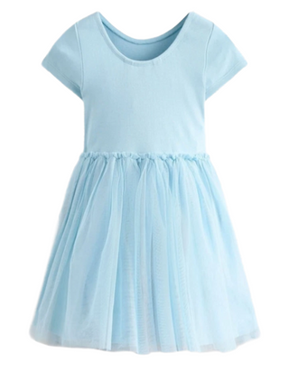 Mini Boden Girl's Katie Bunny Applique Tulle Dress in Blue (Imperfect)