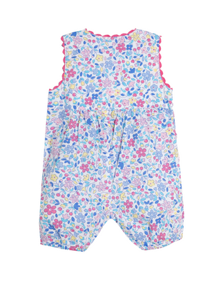 Jojo Maman Bebe Ditsy Floral Duck Appliqué Pocket Dungarees in Blue