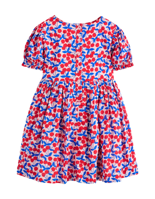 Mini Boden Girls' Madeline Woven Dress in Chalk Pink Cherries