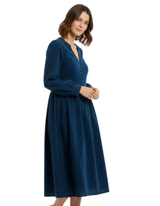Women's Rose Cottage Dress in Patchwork Ditsy Marine