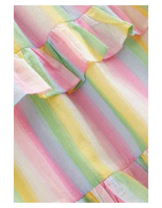 Mini Boden Girls' Tiered Ruffle Maxi Dress in Multi Rainbow