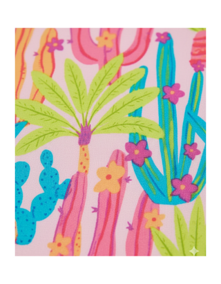 Women's Plus Size Cactus Print Tunic Dress in Pink