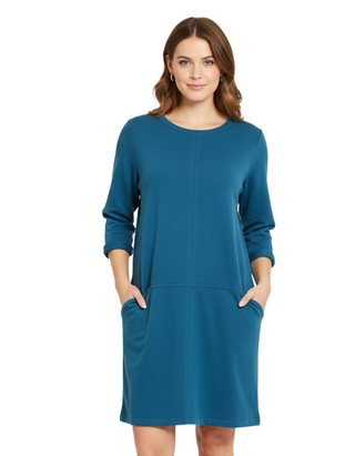 Women's Quarter Sleeve Salt Cove Tunic in Teal Blue