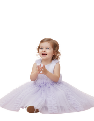 Petite Masion Kids' Ariel Tulle Dress in Lavender (Imperfect)
