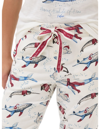 Girl's Wilson Whale Pyjama Shorts (ONLY) in White