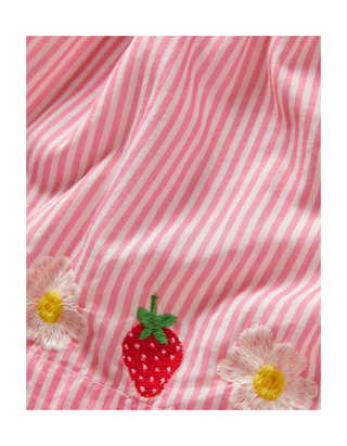 Mini Boden Girls' Striped Cross-back Dress in Pink Berries