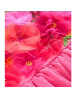 Mini Boden Girls' Embellished Floral Applique Tulle Dress in Petal Pink