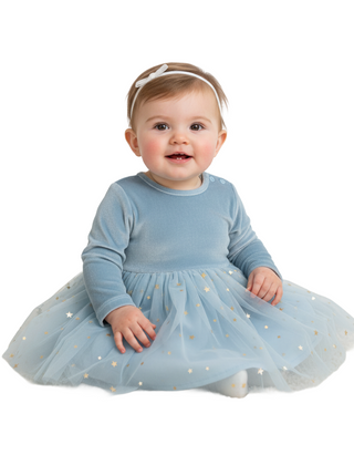 Baby Boden Girls Applique Fairy Tulle Party Dress in Blue (Imperfect)