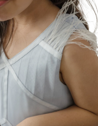 Petite Maison Kids Skylar Tulle Tutu Dress in Blue (Imperfect)