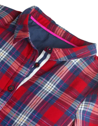 Mini Boden Girls' Gingham Woven Shirt Dress in Red Mix (Imperfect)