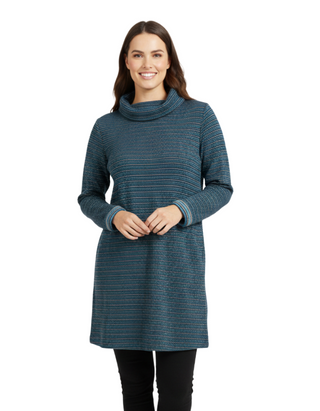 Women's Mawgan Porth Jacquard Jersey Tunic in Blue Mix