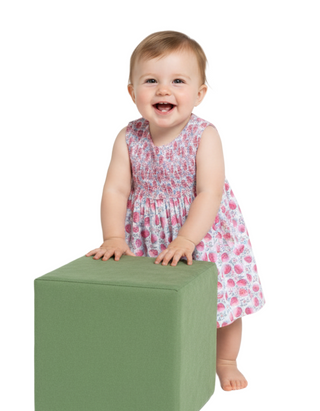 Jojo Maman Bebe Strawberry Bloom Smocked Baby Dress in Pink