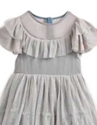 Mini Boden Girls' Frilly Layered Tulle Dress in Grey Mix