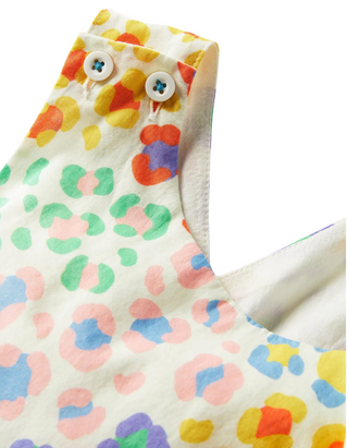 Mini Boden Girls' Animal Printed Cross Back Dress in Multi Leopard