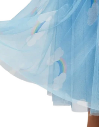 Girls' Rainbow Soft Tulle Dress In Blue (Imperfect)