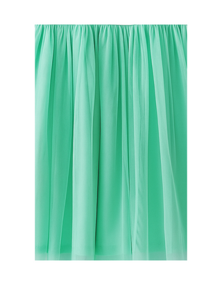 Girls' Striped Tulle Dress in Mint Green