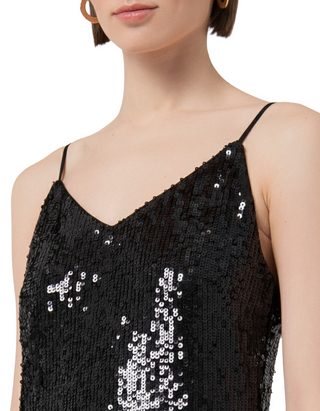 Women's Mini dress slim fit with sequins in Black