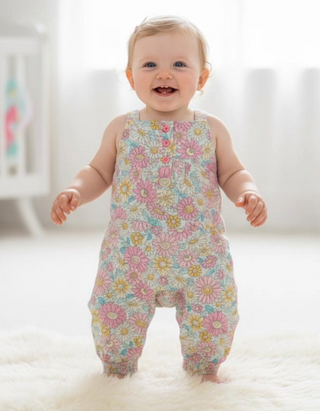 Jojo Maman Bebe Girls' Printed Jumpsuit in Sunflower Fields