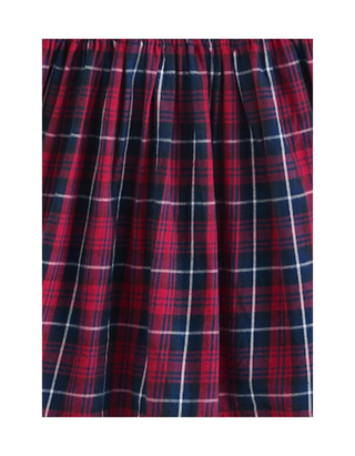 Jojo Maman Girls' Christmas Gingham Tartan Party Dress in Red Mix