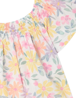 John Lewis Girls' Floral Woven Top in Pink Blooms