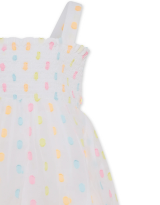 Billieblush Girls' Sleeveless Multi/Spotted Layered Dress in Ivory (Imperfect)