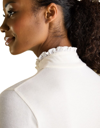 Women's Amy Long Sleeve Roll Neck Top in Cream