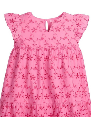 BISBY Girl's Positano Eyelet Dress in Pink