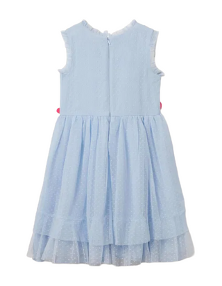 Mini Boden Girl's Floral Tulle Corsage Dress in Pastel Blue
